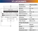 VT-LHF/T-MP5 5MP Large Format F/T Mount Lens for 4K Line Scan Cameras - Vision Datum