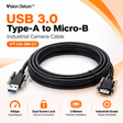 USB-A to Micro-B camera cable with dual screw-lock connectors