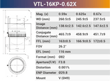 16k5μ V-mount 66mm Sensor Size high resolution Line Scan Lens - Vision Datum