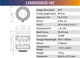 4/3'' 10MP C-Mount Ultra Low Distortion CCTV lens For Machine Industrial Camera - Vision Datum