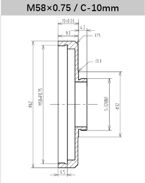 V-Mount to C-Mount Adapter Ring for Industrial Lenses - Vision Datum