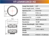 4/3'' 10MP C-Mount Ultra Low Distortion CCTV lens For Machine Industrial Camera - Vision Datum