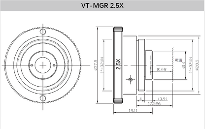 Industrial Lens Magnifier 1.5x 2x 2.5x 4x