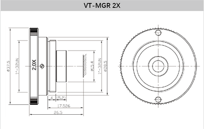 Industrial Lens Magnifier 1.5x 2x 2.5x 4x