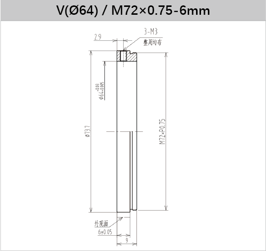 Lens Holder for V-Mount Lens and Threaded Adapter - Vision Datum
