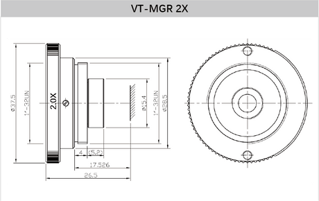 Industrial Lens Magnifier 1.5x 2x 2.5x 4x - Vision Datum
