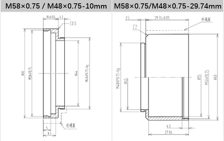 V-Mount to C-Mount Adapter Ring for Industrial Lenses - Vision Datum