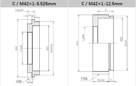 V-Mount to C-Mount Adapter Ring for Industrial Lenses - Vision Datum