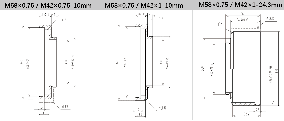 V-Mount to C-Mount Adapter Ring for Industrial Lenses - Vision Datum