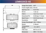 VT-LEM-CD-H2 4/3" 10MP C-Mount Fixed Lens 400–700nm – Low Distortion Industrial Lens - Vision Datum